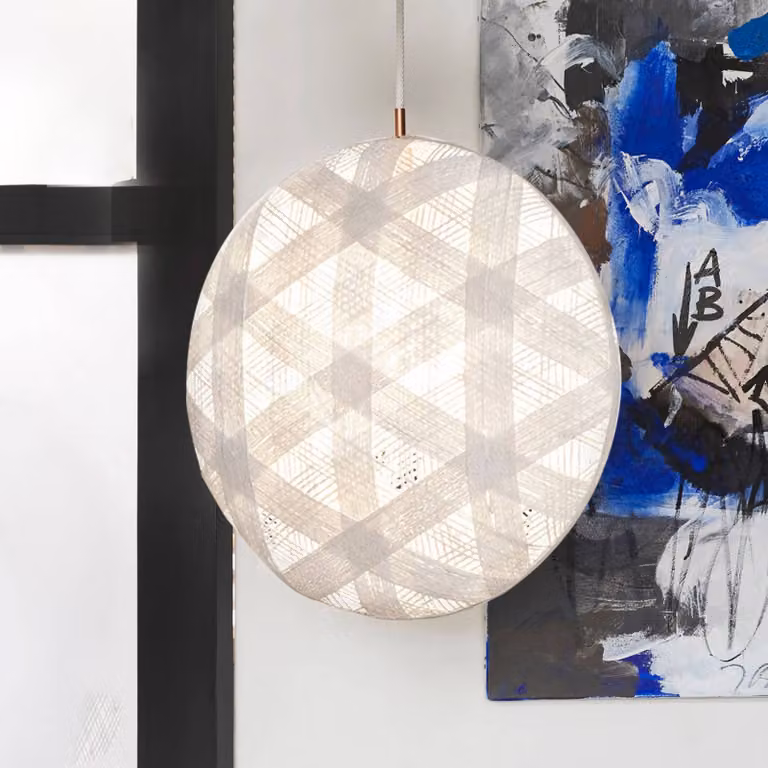 Forestier Lampada a sospensione Chanpen M, dimmerabile, Bianco / Opale, Soggiorno / Sala da pranzo, Design, Lampada a sospensione