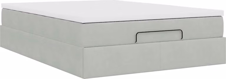 Struttura Letto Pouf con Materasso 140x190 cm Velluto