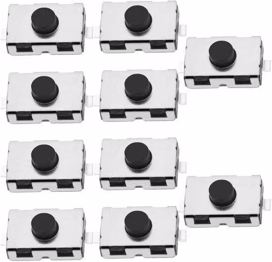Interruttori elettronici - 10 pezzi - 2 pin - Compatto - 4x6x2,5 mm - per diverse applicazioni