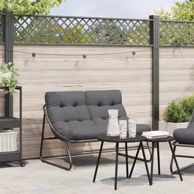 Arredamento da giardino moderno vidaXL in acciaio verniciato nero