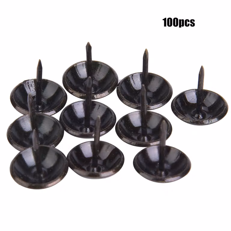 Chiodini per tappezzeria – set di 100 chiodini decorativi rotondi in stile retrò per mobili, 19 × 23 mm
