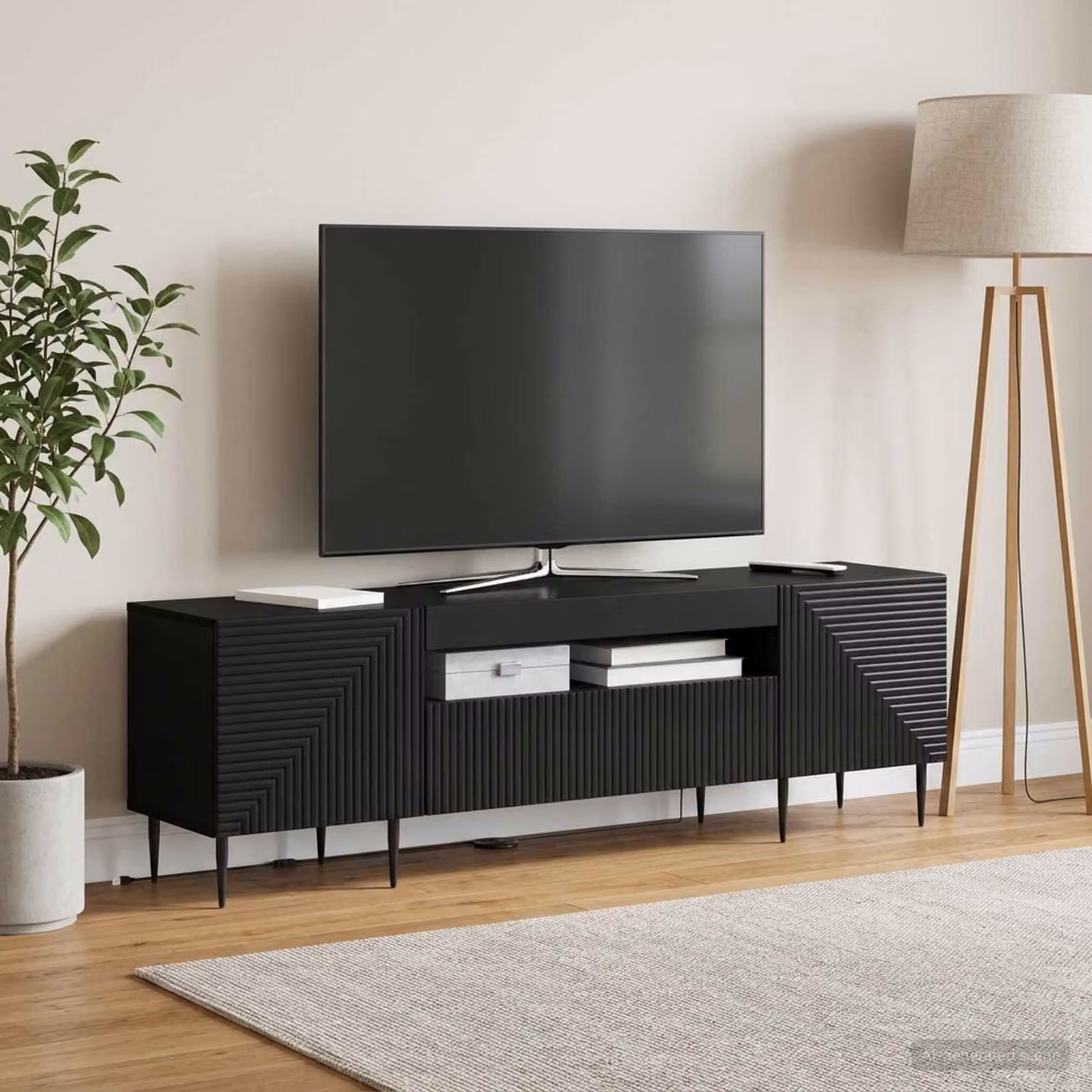 Mobile TV LED vidaXL HAARLEM Nero L: 153 cm, P: 35 cm, H: 43 cm