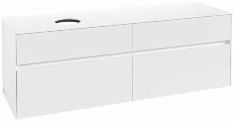 Villeroy & Boch Collaro Meuble sous-lavabo, montage mural, 4 tiroirs, lavabo à gauche, 1600x548x500mm, C05000MS, C05000MS