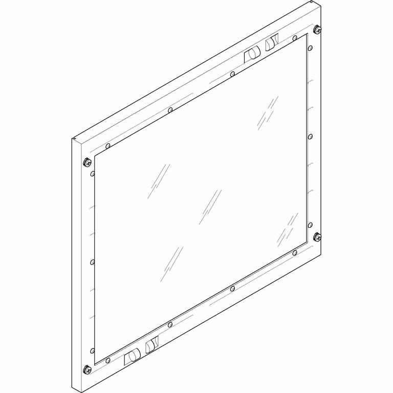 Piastra di copertura ABN 500x450 mm, 2 ante anteriori/3 ante posteriori, chiusa con vetro di ispezione FAS23N