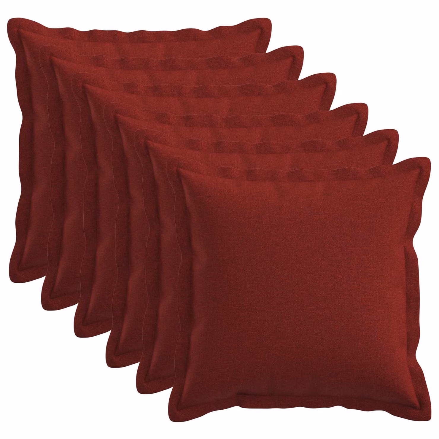 Set di 6 cuscini quadrati vidaXL HOUTEN in poliestere, colore rosso, L/P/H: 30 x 30 x 30 cm