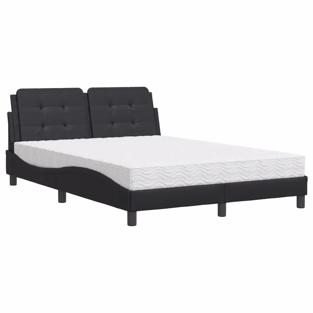 Letto con Materasso Zadar vidaXL in Similpelle Nero L/P: 140 x 200 cm – 2