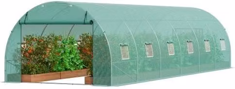 VEVOR Serra a tunnel walk-in verde con telaio in acciaio zincato e copertura in PE, L 890 cm x P 295 cm x H 198 cm