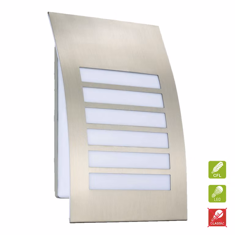 Applique PRISMA 2xE27/11W, IP44 acciaio inox/opal L: 200, H: 320, attacco E27, dimmerabile