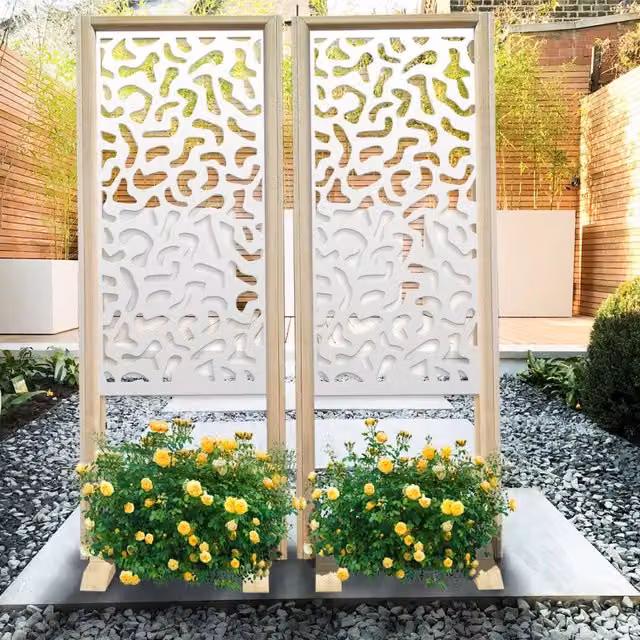 Signorbit Separè Macchie Paravento Modulabile in Legno e PVC Bianco L: 70 cm, H: 190 cm, P: 50 cm