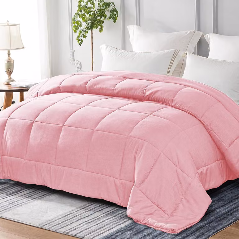 Copertura per letto "Quattro Stagioni", 135 x 200 cm, color rosa, per la camera da letto