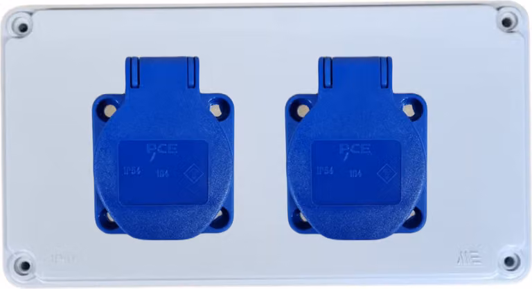 Quadro di distribuzione IP44, quadro elettrico, quadro fusibili 2x 230 V IP44 _Senza _Senza_40202005_Senza cavi