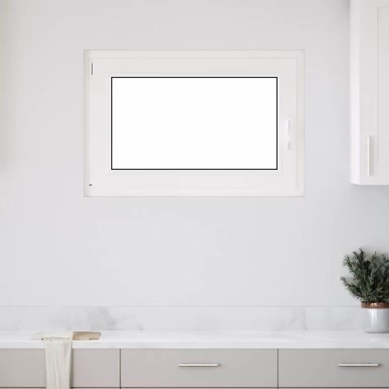 Finestra per seminterrato vidaXL in plastica bianca con vetro trasparente e apertura a vasistas L 60,0 cm x H 90,0 cm x P 17,25 cm