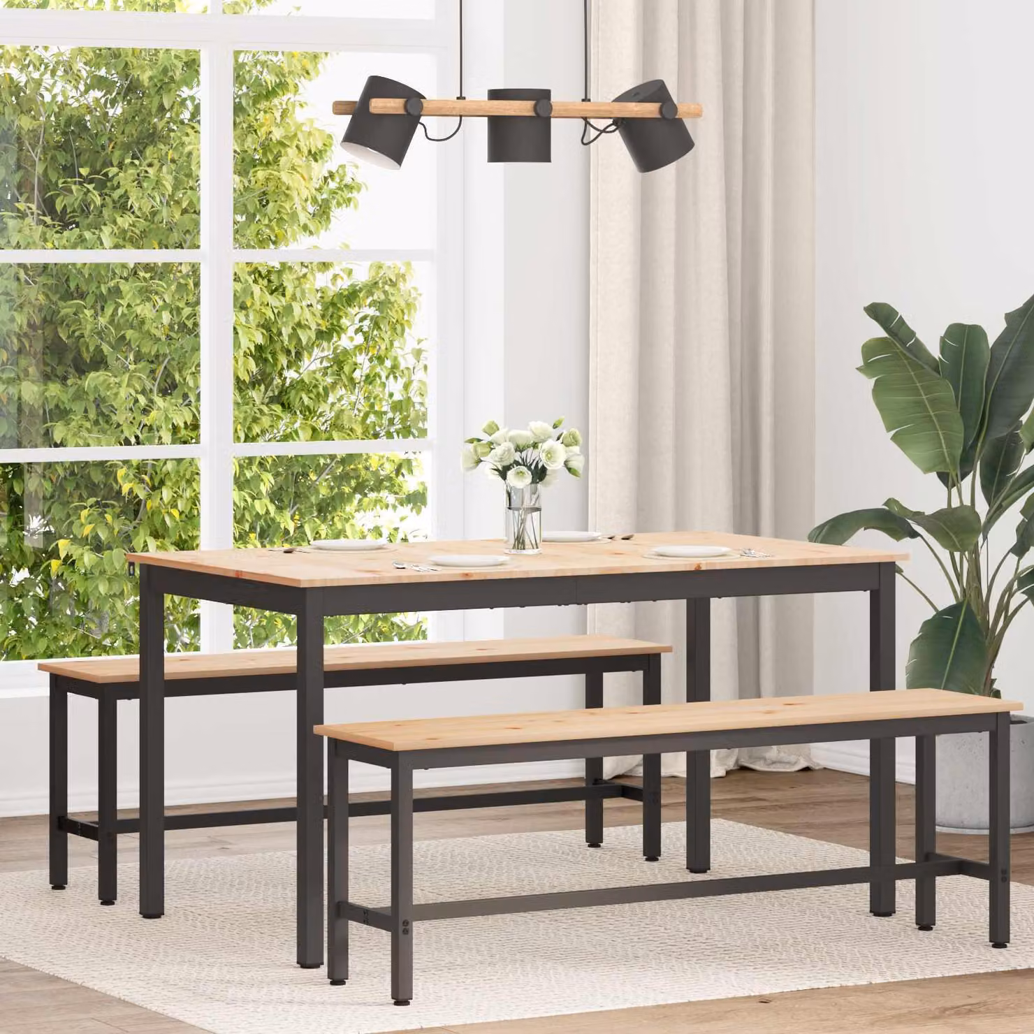 Maison Exclusive - Tavolo da pranzo Natur 140 x 80 x 75 cm Legno di pino massiccio