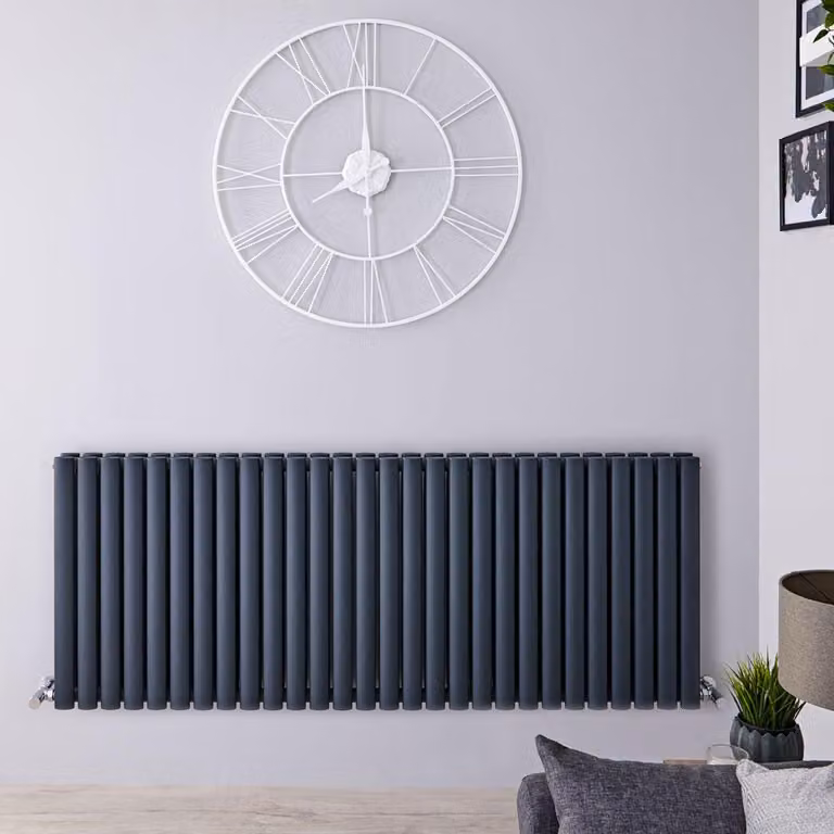 Radiatore Orizzontale Antracite 2060W 635x1647mm - Alta Potenza - Design Moderno - Revive