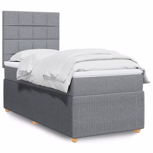 Letto Ibrido con Materasso e Giroletto a Molle vidaXL, Grigio e Bianco, L/P: 100 x 200 cm