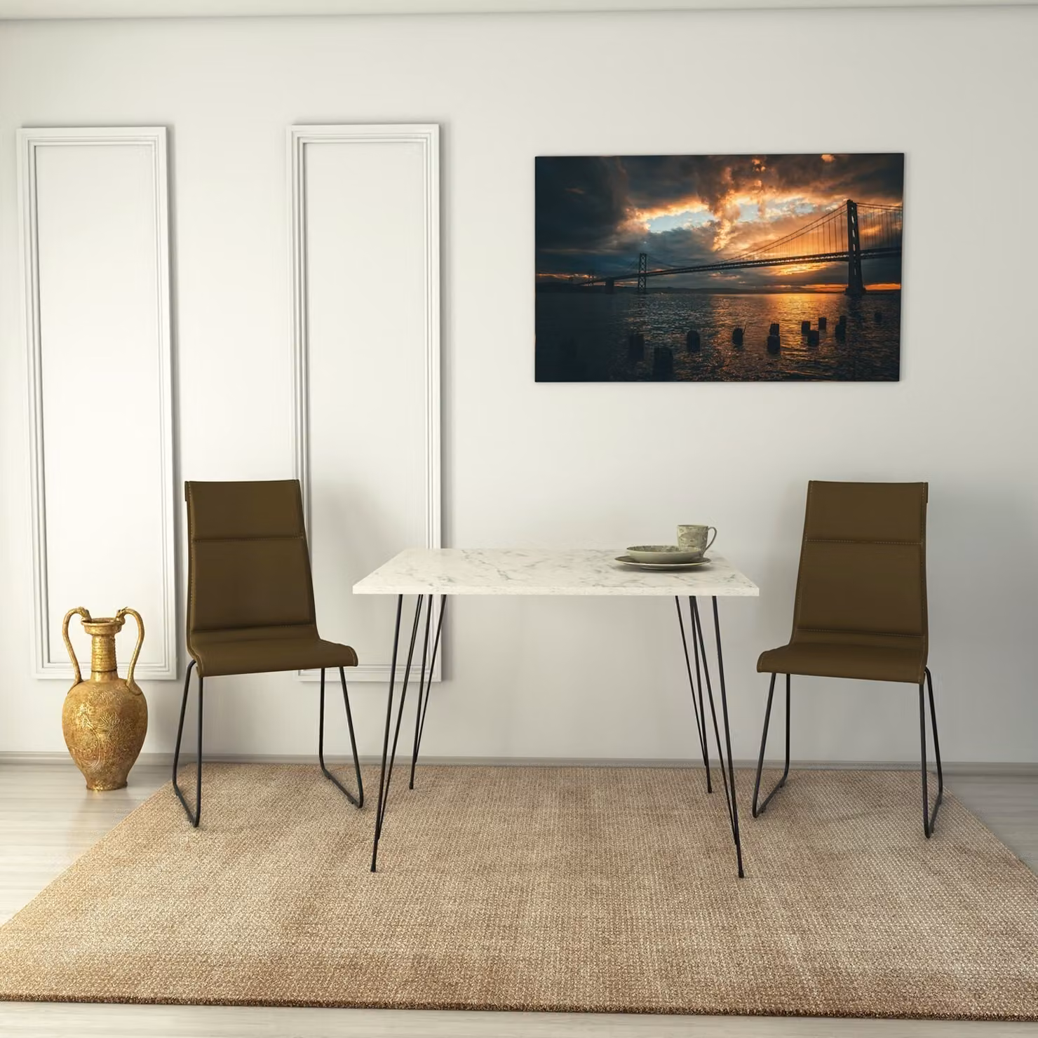 Skye Decor, Sandalf Square - Marmo, tavoli, nero, 90 x 75 x 90 cm