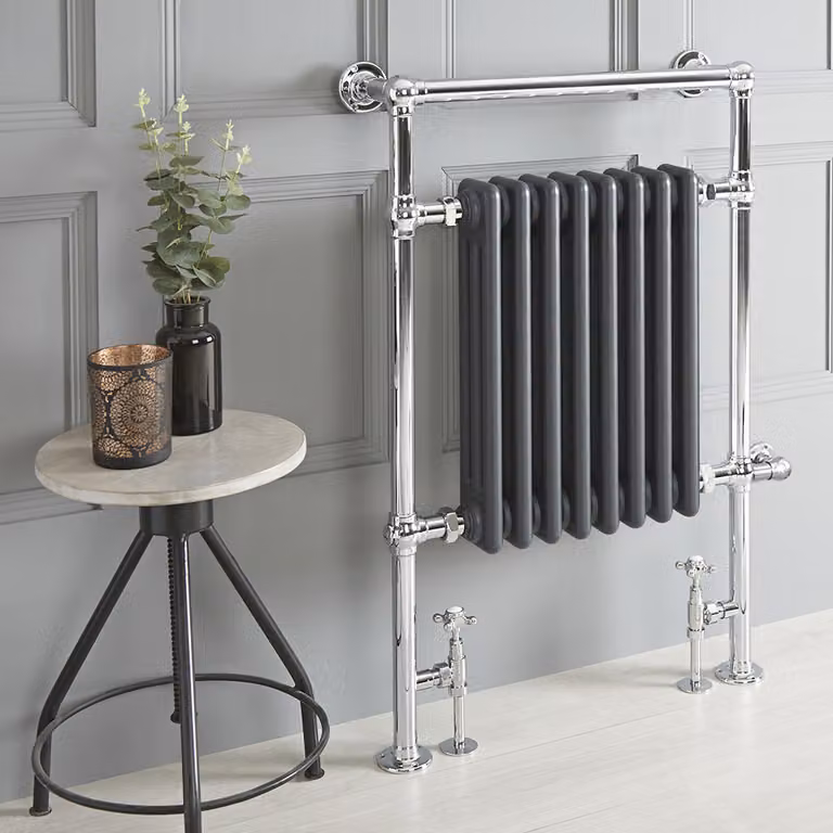 Scaldalviette Misto Antracite Elizabeth - 930 x 620mm - Scelta di Termostati & Copri Cavo