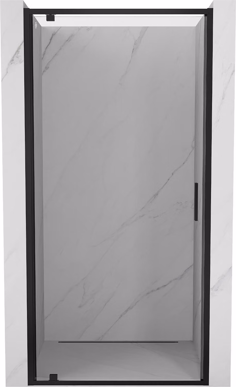 Mexen Exo porta doccia battente 85 cm, trasparente, nero - 8181-085-000-70-00