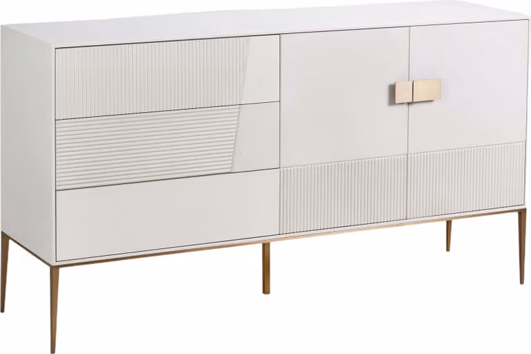 FURNLUX Credenza Stilig Bianco 160cm / Colore principale: Bianco / Dimensioni: 160 x 86 x 40 cm