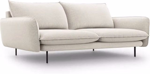 Divano Vienna Cosmopolitan Design a 4 posti in tessuto strutturato beige chiaro L: 230 cm, P: 95 cm, H: 92 cm
