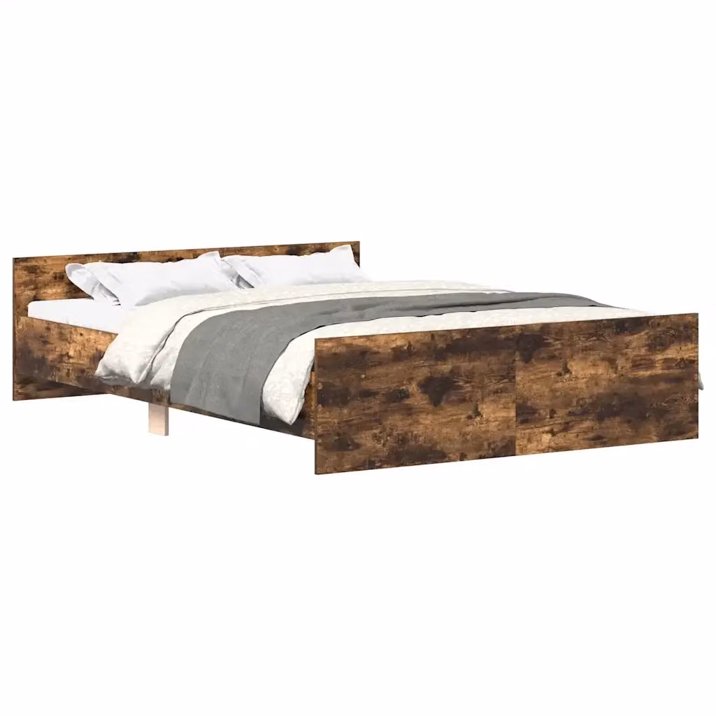Letto con testiera e pediera vidaXL in legno di pino, colore marrone, L/P/H: 150 x 200 x 153 cm – 2