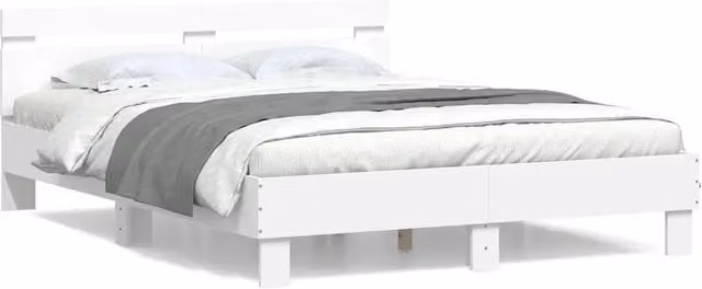Letto matrimoniale Design In con testiera in legno multistrato bianco L/P/H: 150 x 200 x 151 cm – 1