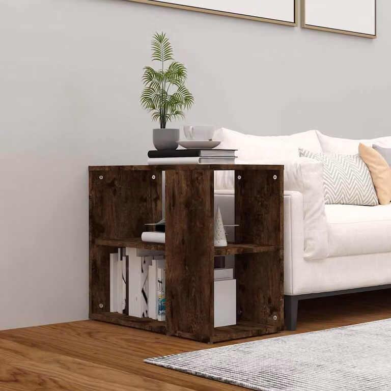 Mobiletto Laterale vidaXL in Legno Multistrato e MDF, Colore Rovere Fumo, L 60 cm x P 30 cm x H 50 cm