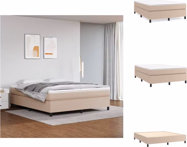 vidaXL Materasso per letto a molle insacchettate cappuccino-marrone 180x200 cm in Pelle finta - Letti e strutture letto