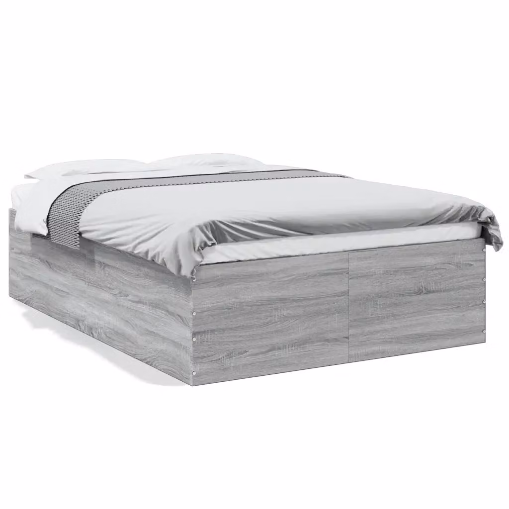 Letto Sonoma vidaXL Grigio in Legno Multistrato con Doghe Fisse L/P/H: 193 x 138 x 151 cm – 2