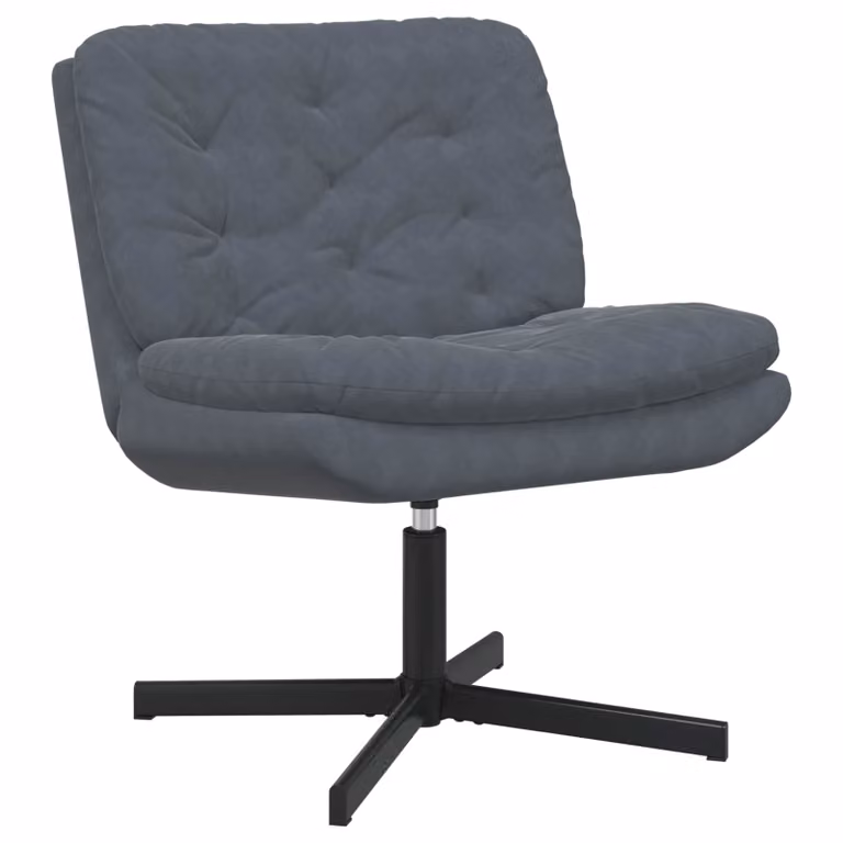 vidaXL Poltrona Relax Girevole 360 in Velluto Grigio con Struttura in Metallo L: 63 cm, P: 75 cm, H: 76 cm