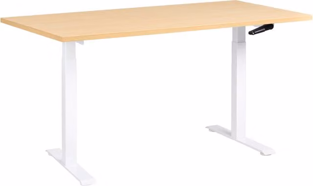 Scrivania regolabile in altezza elettricamente bianco 160 x 72 cm Struttura in acciaio verniciato a polvere