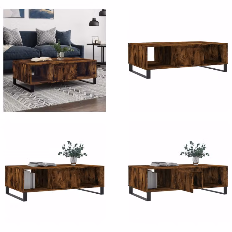 vidaXL Tavolino in rovere affumicato 104x60x35 cm materiale a base di legno - Tavolino - Tavolini - Tavolino basso - Tavolo