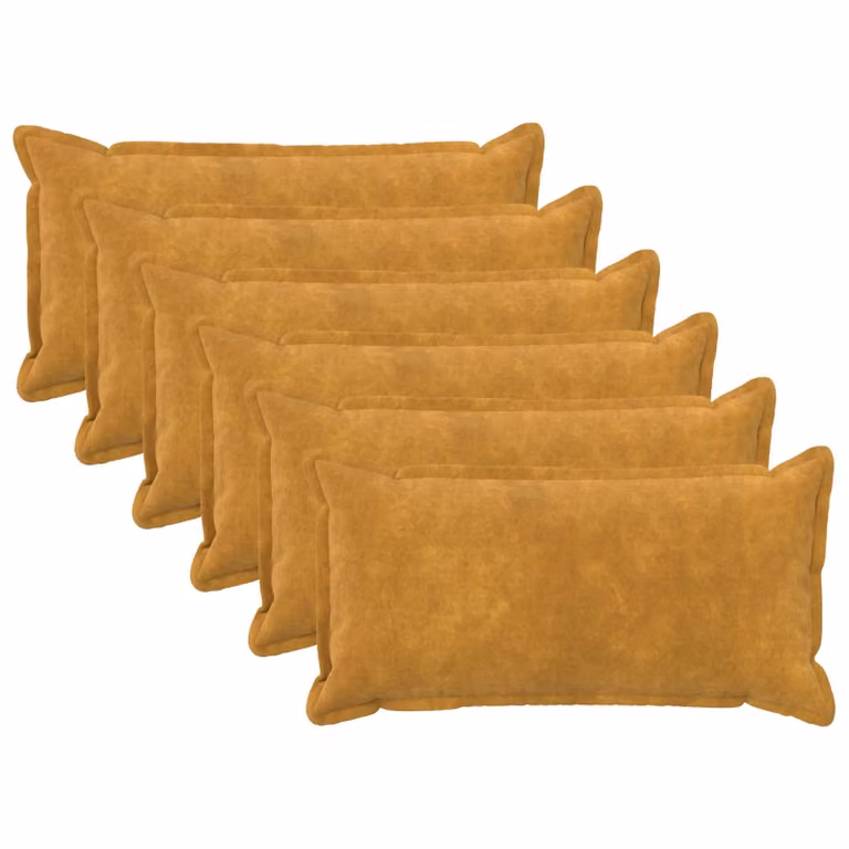 vidaXL Cuscino con cuscino HOUTEN 6 pz Giallo Fleece in microfibra
