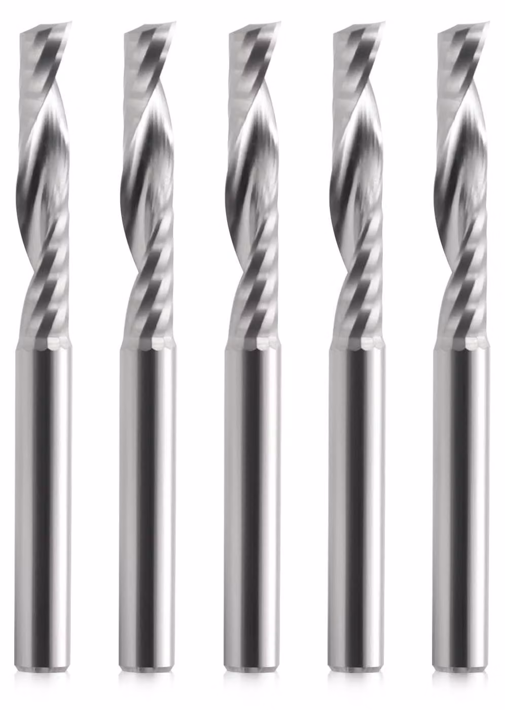 Fresa a spirale CNC da 6 mm, in acciaio al tungsteno, con una lunghezza della scanalatura di 42 mm, per taglio ascendente