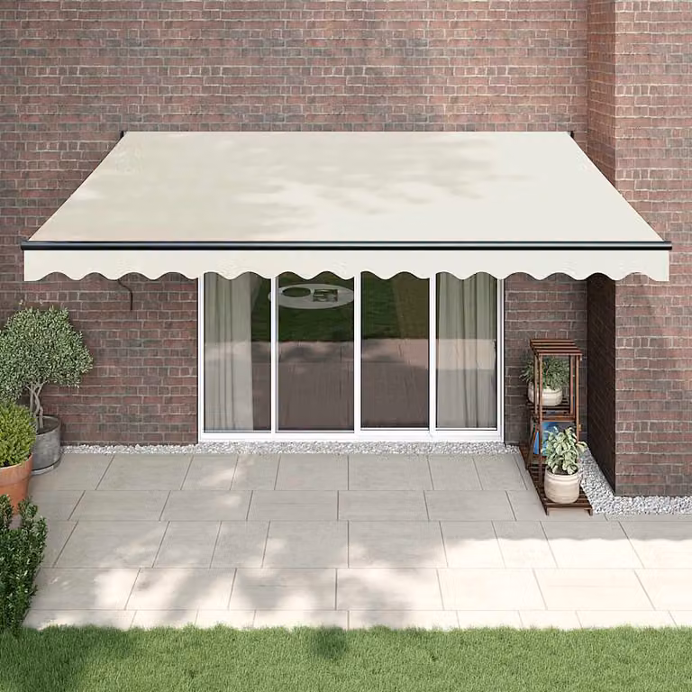 vidaXL Tenda da Sole Retrattile Crema 4x3 m in Tessuto e Alluminio