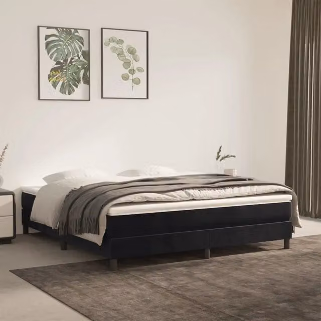 Materasso a Molle Insacchettate-Materasso per letto Nero 180x200x20 cm in Velluto