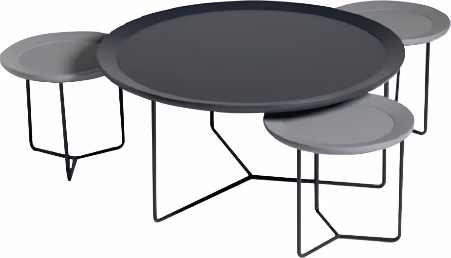 Couchtisch Gruppe Kaffeetisch Sofatisch Beistelltisch Schwarz Tisch