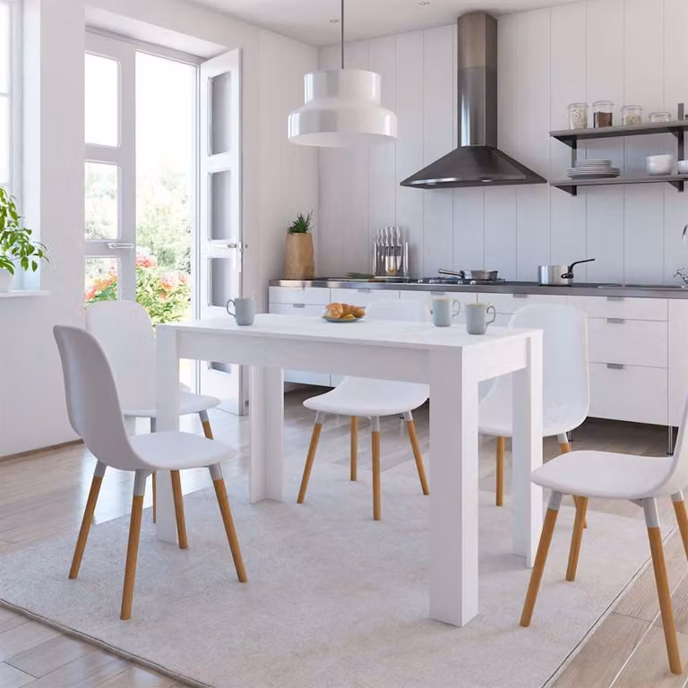 Tavolo da pranzo moderno vidaXL in legno bianco L: 120 cm, P: 60 cm, H: 76 cm