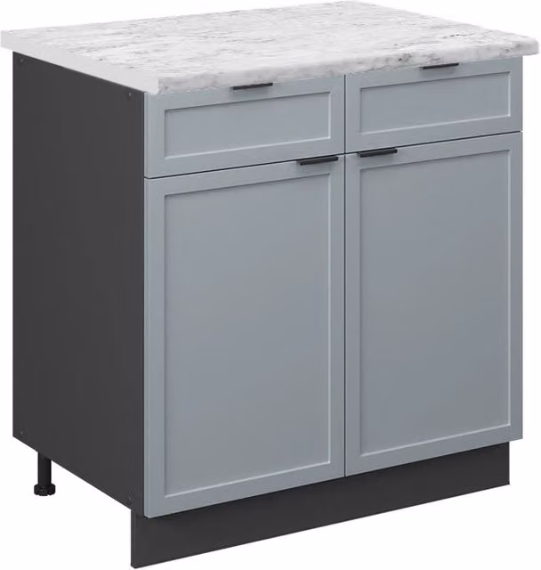 Mobiletto base per cucina Fame-Line Blu-grigio chiaro/Antracite 80 cm, PL Marmo Vicco