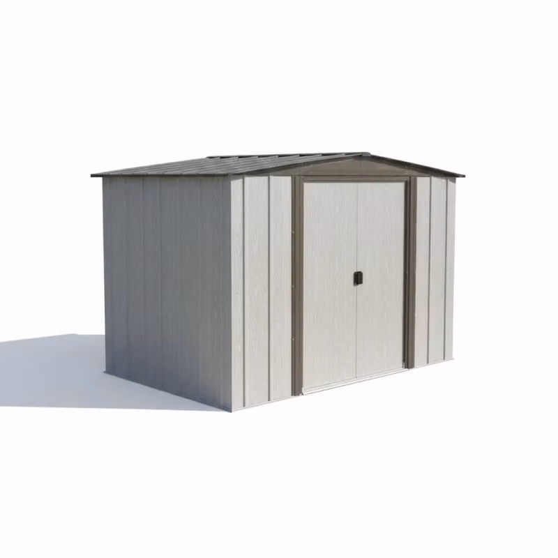 Abri métal DW1012BRD grigio in metallo per adulti con tetto a punta stile moderno L: 370,2 cm, P: 313,1 cm, H: 185,1 cm – 2