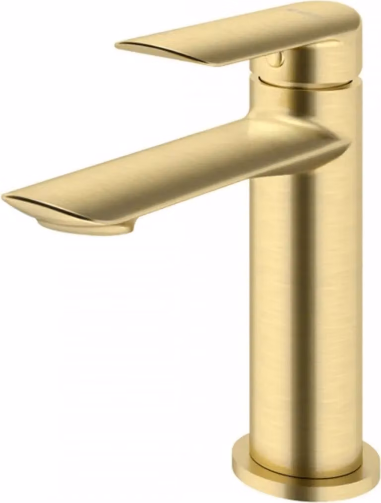 Rubinetto per lavabo senza scarico (tappo) oro spazzolato