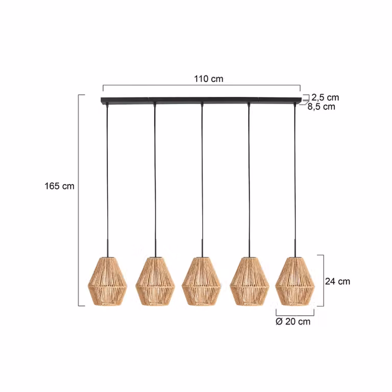Anne Light Lampada a sospensione Ropex, dimmerabile, Nero, Soggiorno / Sala da pranzo, Metallo, Lampada a sospensione