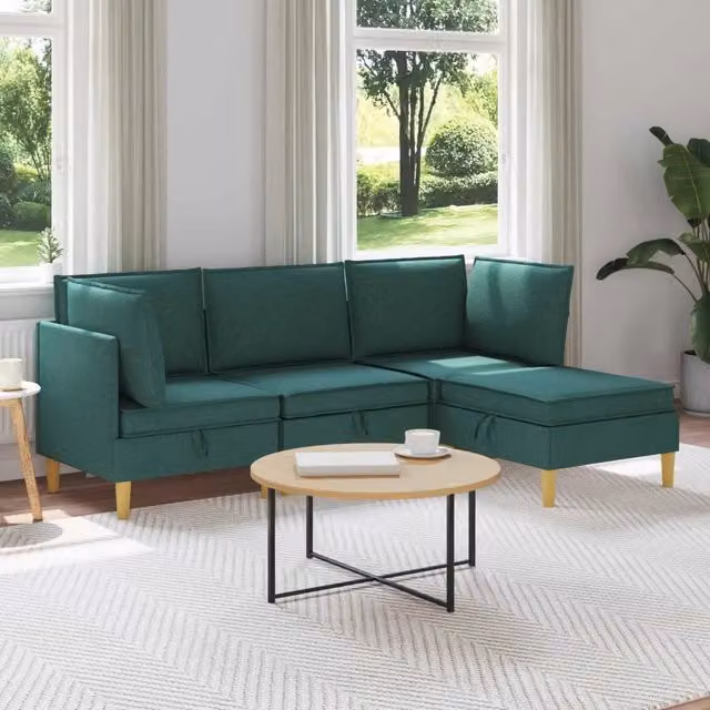 Set di divani modulari con spazio di archiviazione 4 pz Tessuto 3413700