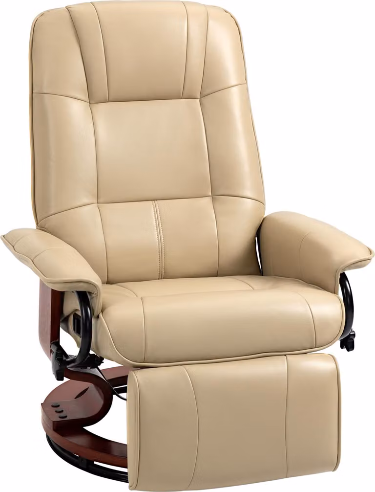 Reclinabile, regolabile, funzione reclinabile, fino a 120 kg, Pelle finta, 78 x 87 x 100 cm, crema