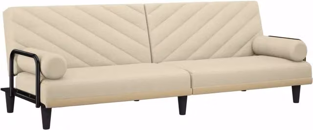 Divano letto | Sof¨¤ letto | Letto singolo con Braccioli Crema in Tessuto