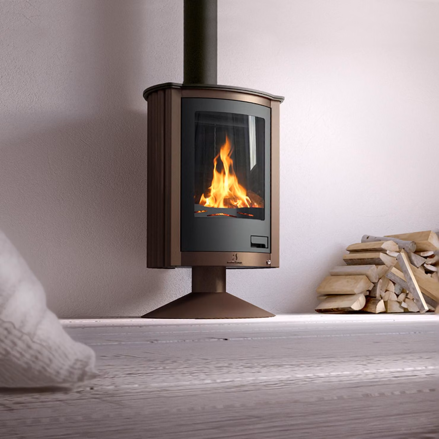 Caminetto HS FLAMINGO MASTERFLAMME Piccolo II - marrone - velluto