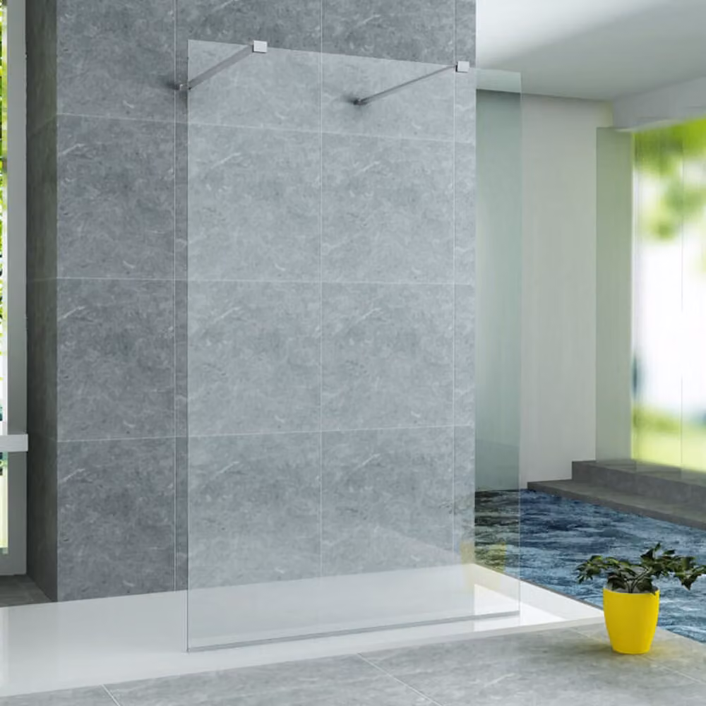 Pannello doccia angolare Aloni, vetro trasparente da 8 mm, accessibile da entrambi i lati, dimensioni (larghezza x altezza) 1400 x 2000 mm