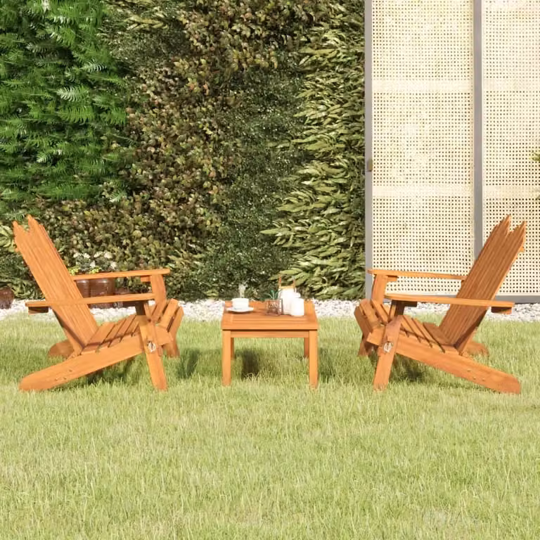 Maison Exclusive - Set di mobili da giardino Adirondack in acacia massiccia, 3 pezzi
