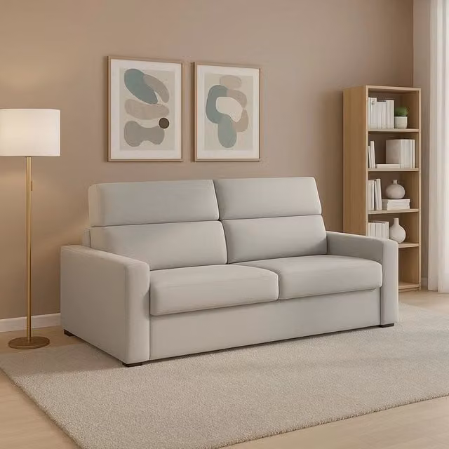 Divano Letino DMORA a 2 posti, Made in Italy, Grigio, L: 200 cm, P: 95 cm, H: 100 cm – 1