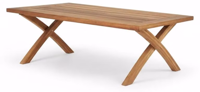Tavolino da giardino in stile moderno, in legno marrone, robusto e comodo, da salotto